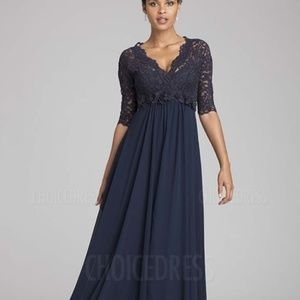 Navy blue formal long dress